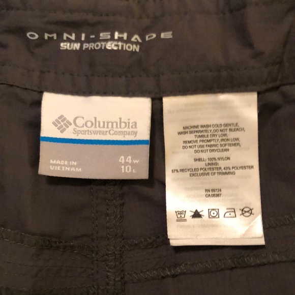 Mens Columbia Omni-Shade sun protection grey shorts size 44W - Picture 2 of 13